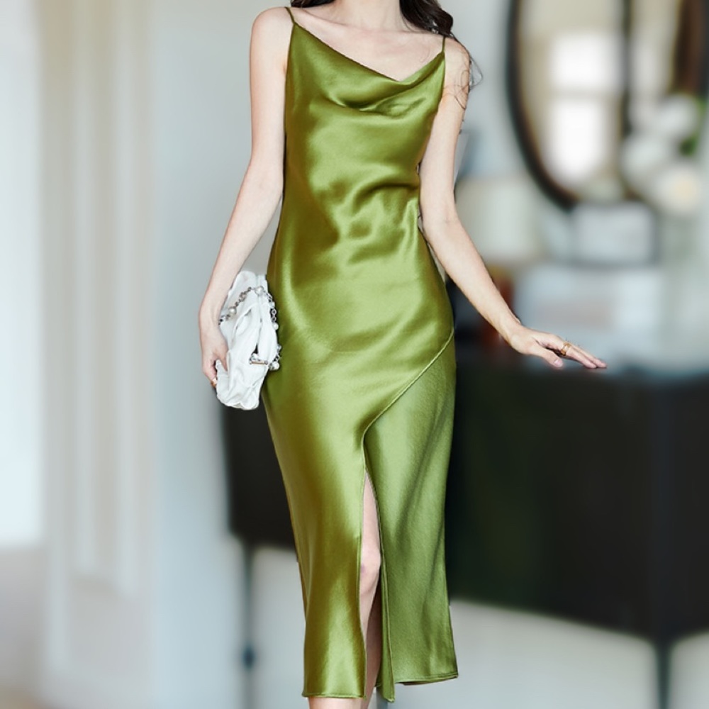 Satin slip dress dress